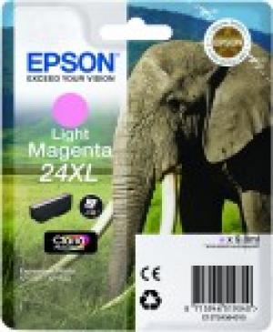 epson t2436 - cartouche encre magent-clair éléphant n° 24xl longue durée 9.8ml