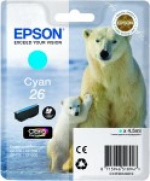 epson t2612 - cartouche encre cyan ours polaire n° 26 4.5ml