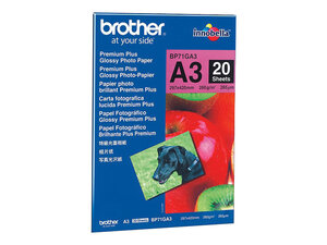 brother bp71ga3 - papier photo brillant a3 20feuilles