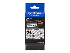 brother tzes151 - ruban adhésif noir/transparent 24 mm
