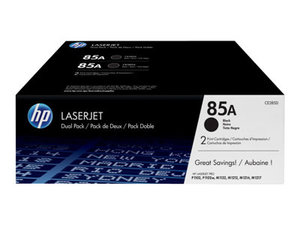 hp ce285ad - toner noir laserjet pro 1100 p1102 p1102w  m1132 (85a) - pack de 2