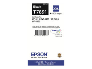 epson t7891 - cartouche d'encre noire 4k - wf-5110 wf-5190 wf-5620 wf-5690
