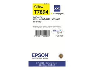 epson t7894 - cartouche d'encre jaune 4k - wf-5110 wf-5190 wf-5620 wf-5690