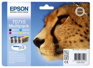 epson t0715 - cartouche encre 4 couleurs - d78/92/120/dx4050/4400/4450/5050...