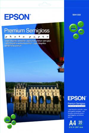 epson s041332 - papier photo prémium semi-glacé a4 251g/m2 - 20 feuilles