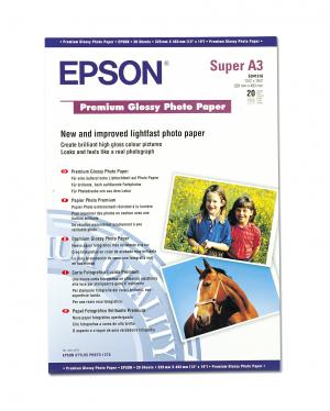 epson s041316 - papier photo premium glacé a3+ 255g/m2 - 20 feuilles