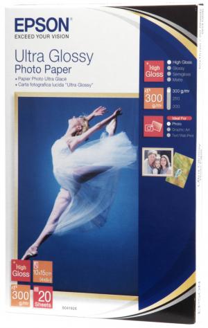 epson s041926 - papier photo ultra glacé 10x15cm 300g/m2 - 20 feuilles