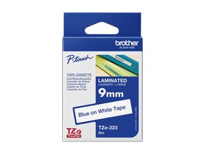 brother tz-133 -  ruban pt300 bleu/transparent 12mm