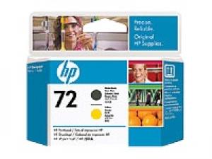 hp c9384a - tête d'impression noire mat et jaune n° 72