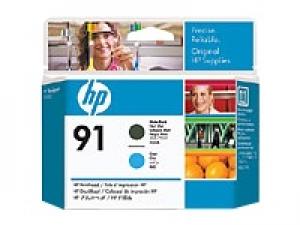 hp c9460a - tête d'impression noir mat et cyan n° 91