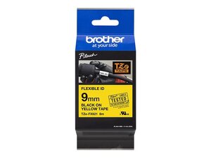 brother tzfx621 - ruban oir /jaune flexible 9m