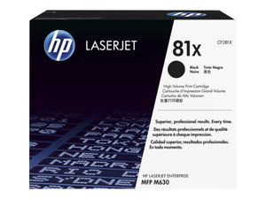 hp cf281x - toner noir laserjet m605 m606 m630 (81x) - longue durée 25.000pages 