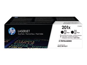 hp cf400xd - toner noir laserjet m277 m252 (201x) longue durée - pack de 2