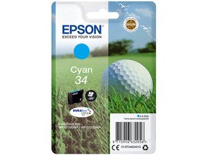 epson c13t34624010 - cartouche d'encre cyan balle de golf wf-3720 wf-3725