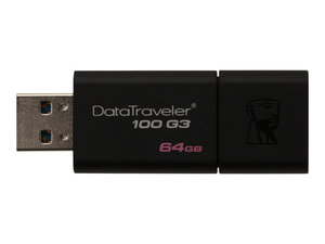 kingston - clé mémoire 64gb usb3.0 datatraveler 100 g3