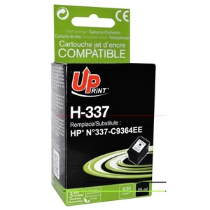 uprint - cartouche noire n° 337 compatible hp c9364 - 25ml