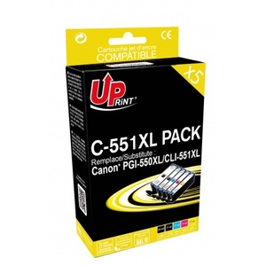 uprint - cartouche d'encre compatible pgi-550 cli-551 - xl - pgbk,c,m,y,bk