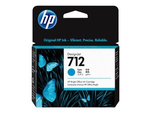 hp 3ed67a - cartouche d'encre cyan n° 712 - 29ml - studio t210 t230 t630 t650