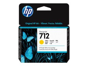hp 3ed69a - cartouche d'encre jaune n° 712 - 29ml - studio t210 t230 t630 t650