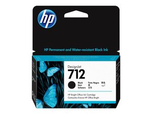 hp 3ed70a - cartouche d'encre noire n° 712 - 38ml - studio t210 t230 t630 t650