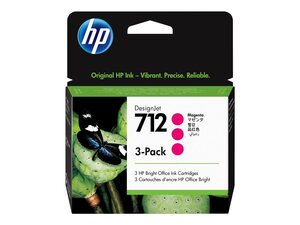 hp 3ed78a - cartouche d'encre mag. n° 712 pack de 3 - studio t210 t230 t630 t650