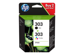 hp 3ym62a - cartouche d'encre n° 303 noire + couleur