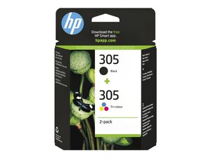 hp 6zd17a - cartouche d'encre n° 305 - noire + couleur 
