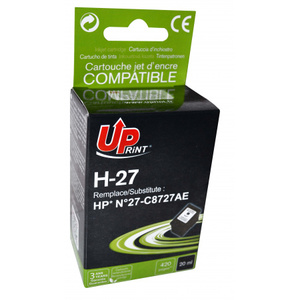 uprint - cartouche noire n° 27 compatible hp c8727a - 20ml