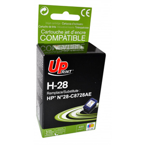 uprint - cartouche 3 couleurs n° 28 compatible hp c8728a - 18ml