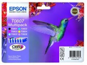 epson t0807 - cartouche encre 6 couleurs - série r rx px - colibri