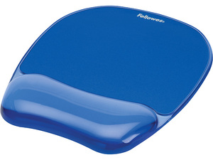 fellowes 9114120 - tapis de souris - repose-poignet gel crystal™ bleu