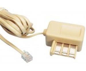 cordon modem - 3 paires - ivoire - 3.0m