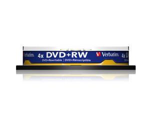 verbatim 43488 - dvd+rw 4,7gb 4x spindle de 10 (sans boitier) 