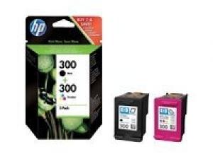 hp cn637 - cartouche d'encre noire + couleur n° 300 